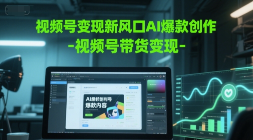 视频号变现新风口AI爆款创作-视频号带货变现网赚项目-副业赚钱-互联网创业-资源整合猫猫网创库