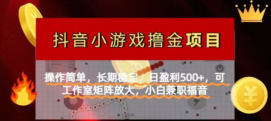 【抖音小游戏发行人计划项目】操作简单，长期稳定，日盈利500+，可工作…网赚项目-副业赚钱-互联网创业-资源整合猫猫网创库