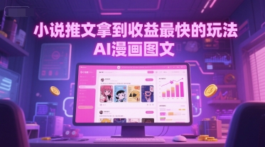 小说推文拿到收益最快的玩法，AI漫画图文网赚项目-副业赚钱-互联网创业-资源整合猫猫网创库