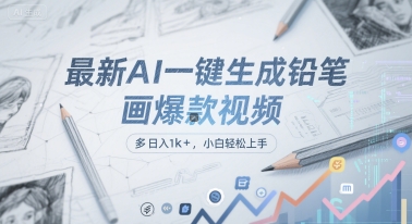 最新AI一键生成铅笔画爆款视频，多平台分发，日 入1k+，小白轻松上手【揭秘】网赚项目-副业赚钱-互联网创业-资源整合猫猫网创库