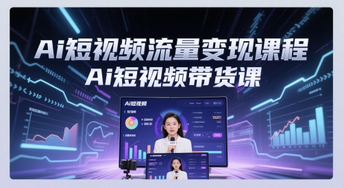 Ai短视频流量变现课程，Ai短视频带货课网赚项目-副业赚钱-互联网创业-资源整合猫猫网创库