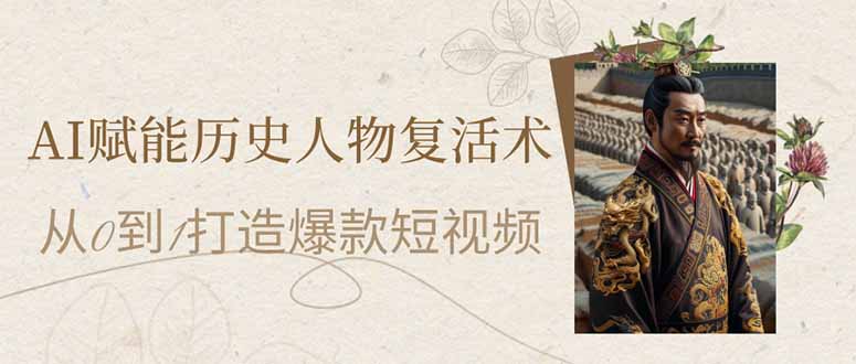 AI赋能历史人物复活术：从0到1打造爆款短视频网赚项目-副业赚钱-互联网创业-资源整合猫猫网创库