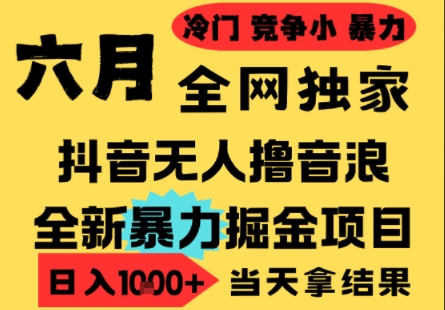 25年6月高爆抖音无人直播最新撸音浪掘金项目，小白可做，无脑日入1k+，门槛低可批量矩阵【揭秘】网赚项目-副业赚钱-互联网创业-资源整合猫猫网创库