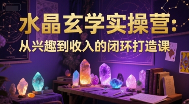 水晶玄学实操营：从兴趣到收入的闭环打造课网赚项目-副业赚钱-互联网创业-资源整合猫猫网创库