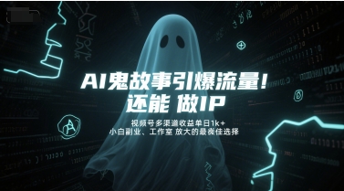 AI鬼故事引爆流量，还能做IP，视频号多渠道收益单日1k+，小白副业、工作室放大的最佳选择网赚项目-副业赚钱-互联网创业-资源整合猫猫网创库