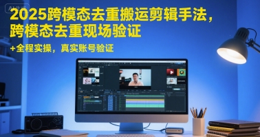2025跨模态去重搬运剪辑手法，跨模态去重现场验证 +全程实操，真实账号验证网赚项目-副业赚钱-互联网创业-资源整合猫猫网创库