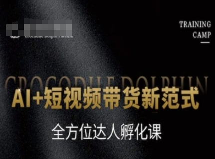 AI+短视频带货新范式，全方位达人孵化课网赚项目-副业赚钱-互联网创业-资源整合猫猫网创库