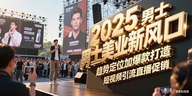 2025男士美业新风口，趋势定位加爆款打造，短视频引流直播促销网赚项目-副业赚钱-互联网创业-资源整合猫猫网创库