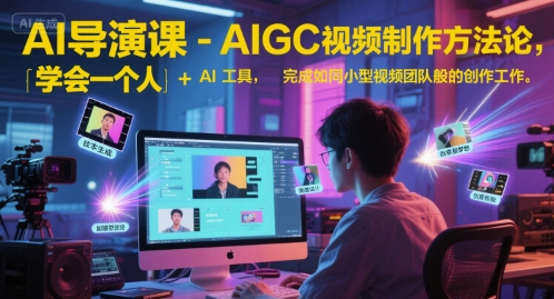 AI导演课-AIGC视频制作方法论，学会一个人+AI工具，完成如同小型视频团队般的创作工作，实现导演梦网赚项目-副业赚钱-互联网创业-资源整合猫猫网创库