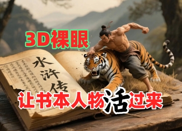 书本人物裸眼3D视频，新的玩法，流量超猛，保姆级教程网赚项目-副业赚钱-互联网创业-资源整合猫猫网创库