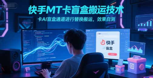 快手MT卡盲盒搬运技术，卡AI盲盒通道进行替换搬运，效果自测网赚项目-副业赚钱-互联网创业-资源整合猫猫网创库