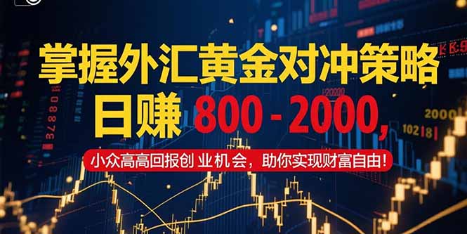 掌握外汇黄金对冲策略，日赚 800 – 2000，小众高回报创业机会，助你实…网赚项目-副业赚钱-互联网创业-资源整合猫猫网创库