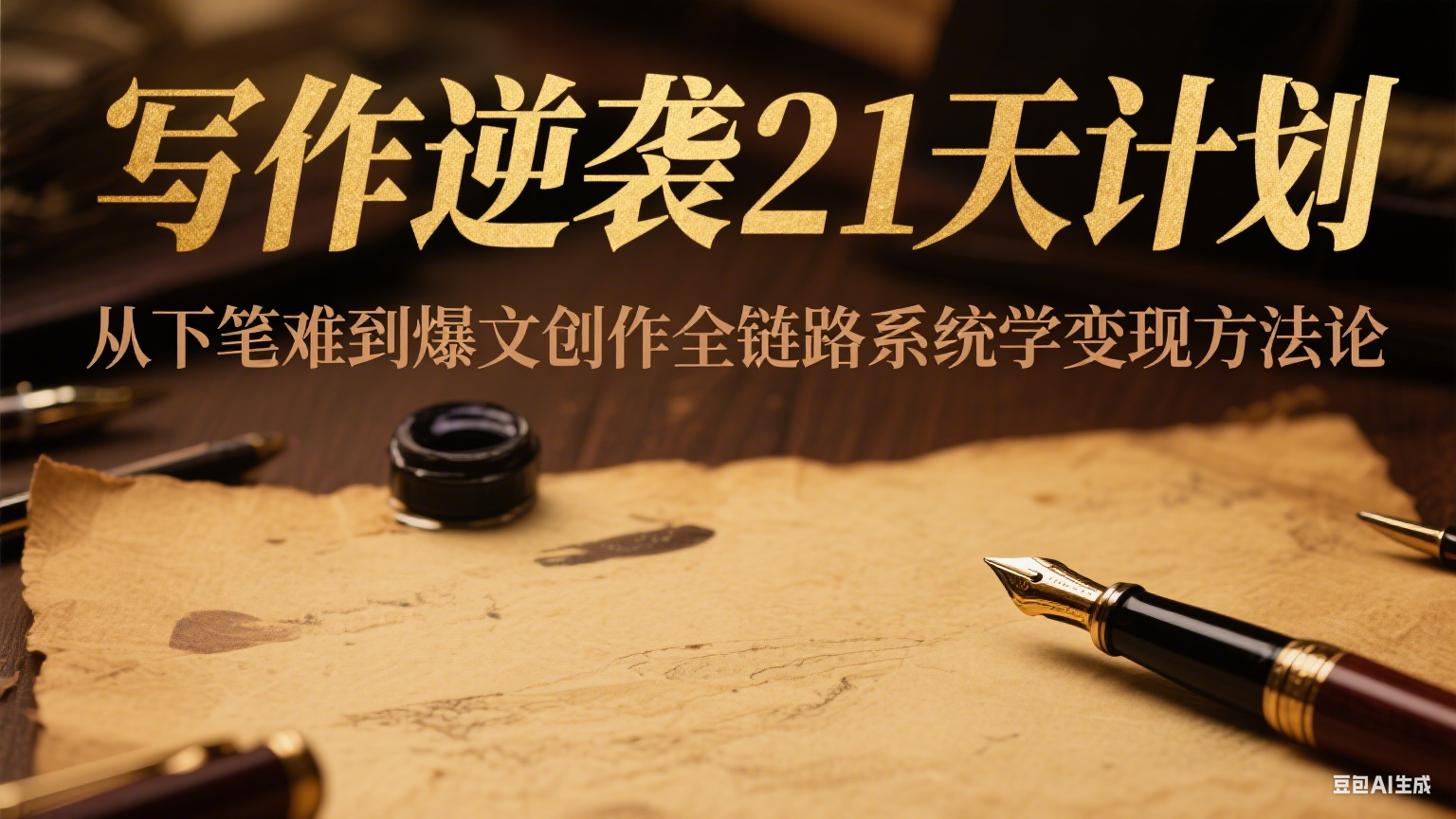 写作逆袭21天计划：从下笔难到爆文创作全链路系统学变现方法论网赚项目-副业赚钱-互联网创业-资源整合猫猫网创库