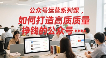 公众号运营系列课，如何打造高质量挣钱的公众号网赚项目-副业赚钱-互联网创业-资源整合猫猫网创库