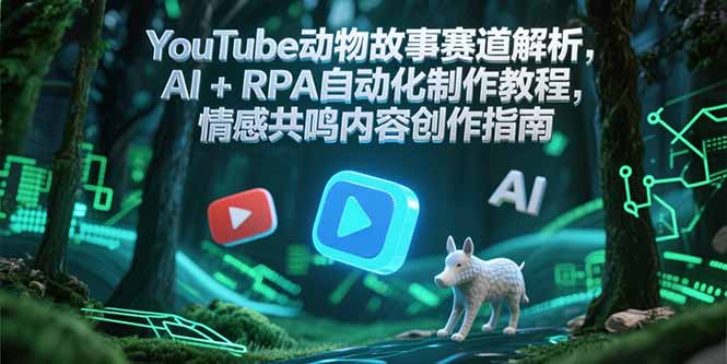 YouTube动物故事赛道解析，AI+RPA自动化制作教程，情感共鸣内容创作指南网赚项目-副业赚钱-互联网创业-资源整合猫猫网创库