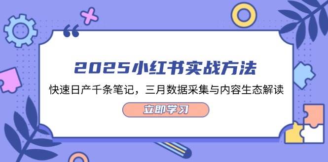 2025小红书实战方法，快速日产千条笔记，三月数据采集与内容生态解读网赚项目-副业赚钱-互联网创业-资源整合猫猫网创库