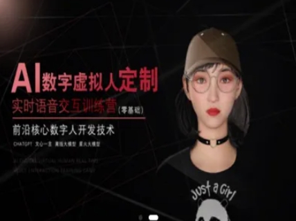 AI数字虚拟人定制，实时语音交互训练营(零基础)，前沿核心数字人开发技术网赚项目-副业赚钱-互联网创业-资源整合猫猫网创库