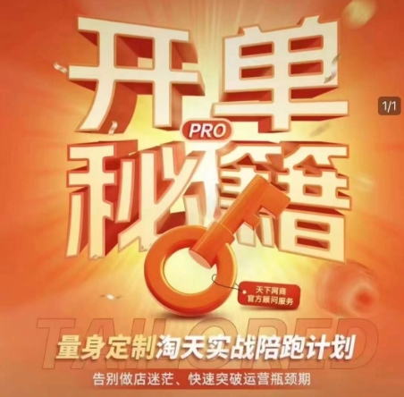 淘宝开单秘籍PRO，量身定制淘天实战陪跑计划，告别做店迷茫、快速突破运营瓶颈期(更新6月)网赚项目-副业赚钱-互联网创业-资源整合猫猫网创库