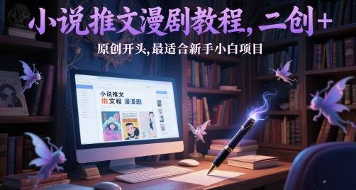 小说推文漫剧教程，二创+原创开头，最适合新手小白项目网赚项目-副业赚钱-互联网创业-资源整合猫猫网创库