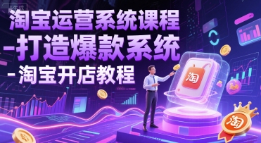 淘宝运营系统课程-打造爆款系统-淘宝开店教程网赚项目-副业赚钱-互联网创业-资源整合猫猫网创库