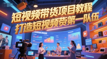 短视频带货项目教程，打造短视频带货第一队伍网赚项目-副业赚钱-互联网创业-资源整合猫猫网创库