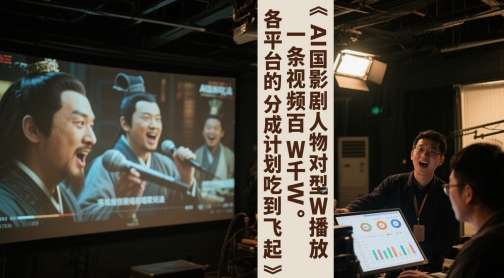 AI三国影视剧人物对口型唱歌玩法，一条视频百W千W播放，各平台的分成计划吃到飞起网赚项目-副业赚钱-互联网创业-资源整合猫猫网创库