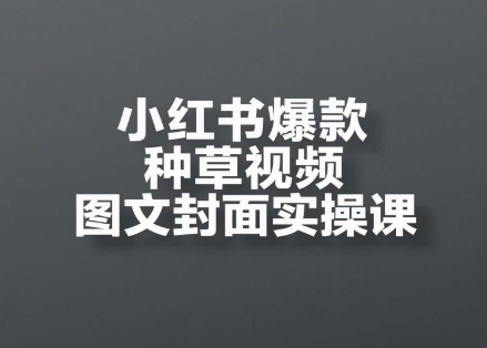 小红书爆款种草视频图文封面实操课，​开店、选品、引流、变现全流程网赚项目-副业赚钱-互联网创业-资源整合猫猫网创库