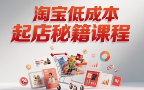 淘宝低成本起店系统课，助你快速起店，实现弯道超车网赚项目-副业赚钱-互联网创业-资源整合猫猫网创库