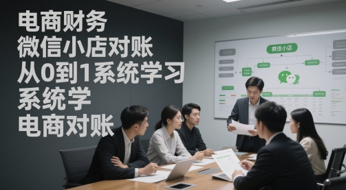 电商财务微信小店对账，从0到1系统学习电商对账网赚项目-副业赚钱-互联网创业-资源整合猫猫网创库