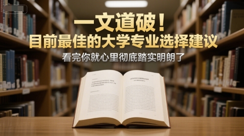 付费文章：一文道破！目前最佳的大学专业选择建议，看完你就心里彻底踏实明朗了网赚项目-副业赚钱-互联网创业-资源整合猫猫网创库