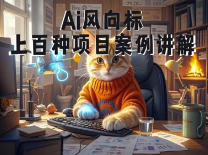 Ai风向标-附100种项目案例玩法-0基础小白到大神ai视频商业应用教学网赚项目-副业赚钱-互联网创业-资源整合猫猫网创库
