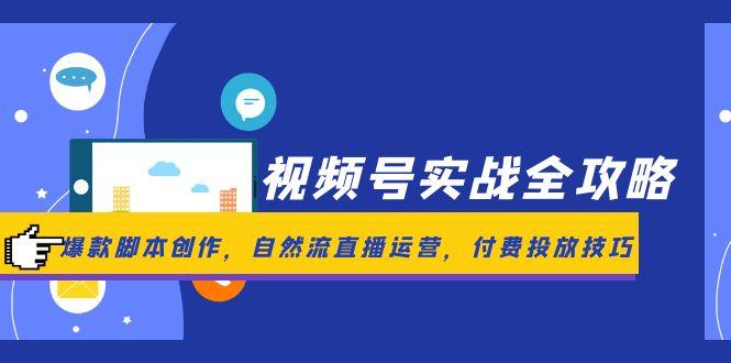 视频号实战全攻略，爆款脚本创作，自然流直播运营，付费投放技巧网赚项目-副业赚钱-互联网创业-资源整合猫猫网创库