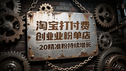 淘宝打付费创业粉单店每天稳定10-20精准粉持续增长【揭秘】网赚项目-副业赚钱-互联网创业-资源整合猫猫网创库