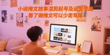 小说推文故事混剪起号及运营思路，看了做推文可以少走弯路网赚项目-副业赚钱-互联网创业-资源整合猫猫网创库